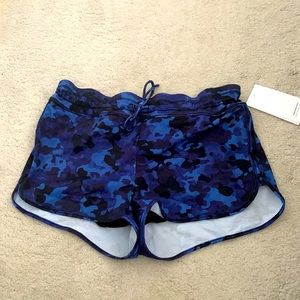 Athleta Surge Swim Short in Cloud Camo Blue (L)